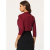 INSPIRE CHIC Women's Elegant Evening Wedding Lapel Collar Bolero Shrugs - 3 of 4