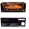 1970 AMC Rebel Brown Metallic with Matt Black Hood and Silver Stripes 1/18 Diecast Model Car by Road Signature - 3 of 3