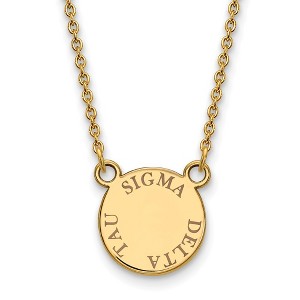 Black Bow Jewelry 14k Yellow Gold Plated Sterling Silver Sigma Delta Tau Greek Life Necklace 18 Inch - 1 of 4