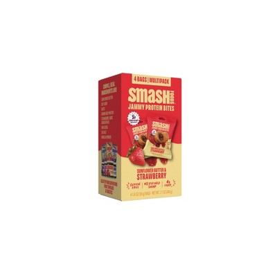 Smash Foods Gluten Free Sunflower Butter & Strawberry Jam Protein Bites - 8g Protein - 7.1oz/4pk