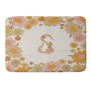 Deny Designs Iveta Abolina Retro Florals 70s Memory Foam Bath Mat Cream - 1 of 4