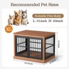 42in Large Dog Crate Furniture – Solid Wood Indoor Dog Kennel With 4 Silent Escape-proof Doors, End Table Style Decorative Crate - 2 of 4