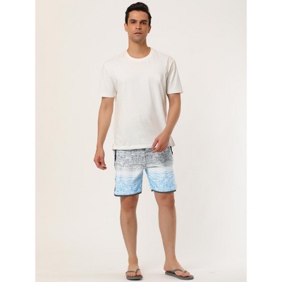 Lars Amadeus Men's Summer Printed Drawstring Color Block Swim Beach Board Shorts 2 Pack Gray Blue/Red Navy 36 — фото 2