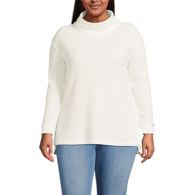 Lands' End Women's Long Sleeve Waffle Cowl Neck Tunic