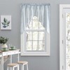 Ellis Curtain Plaza Classic Ticking Stripe Printed on Natural Ground 1.5" Rod Pocket Tailored Swag 56" x 36" Blue - 2 of 4