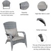 Modern Rattan Patio Dining Chair with Cushions and Wide Armrests  Grey - 3 of 4