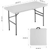 DOMETOUR Folding Table Outdoor Indoor Heavy Duty Portable Table with Carrying Handle for Camping Picnic Party - 2 of 4