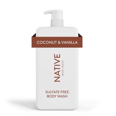 Native Body Wash with Pump - Coconut & Vanilla - Sulfate Free - 36 fl oz