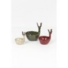 Set of Three Deer Shaped Bowls 11 Inch – Ceramic Holiday Decor by Kalalou - 4 of 4