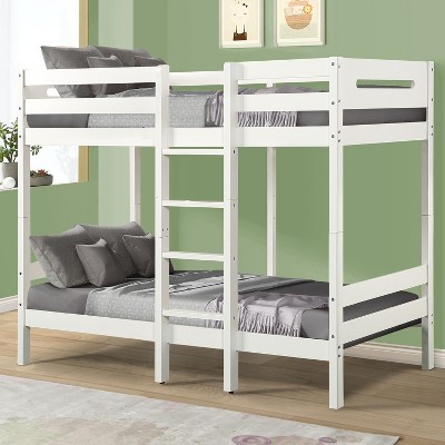 NicBex Triple Full Bunk Bed with Full Length Guardrail,Loft Bed with 2 Built-in Ladders,Modern Bunk Beds,Noise Reduced Bunk Beds for Bedroom