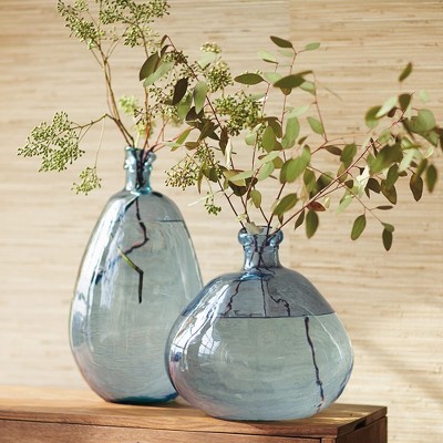 VivaTerra Recycled Glass Balloon Vases, set of 2