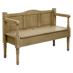 Mcspadden Storage Transitional Bench Weathered Natural - ioHOMES, Antique Wood
