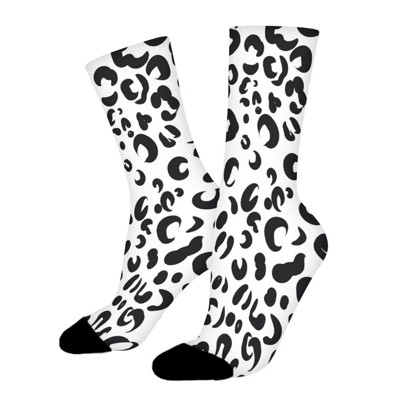 Leopard Cheetah Women Printed Crew Socks Funny Funky Socks Soft Polyester Novelty Gifts for Artists Men