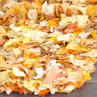Gold and Multicolor Handmade Shag Area Rug 2'6" x 4'