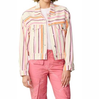 Women's Striped Denim Jacket - Was Him