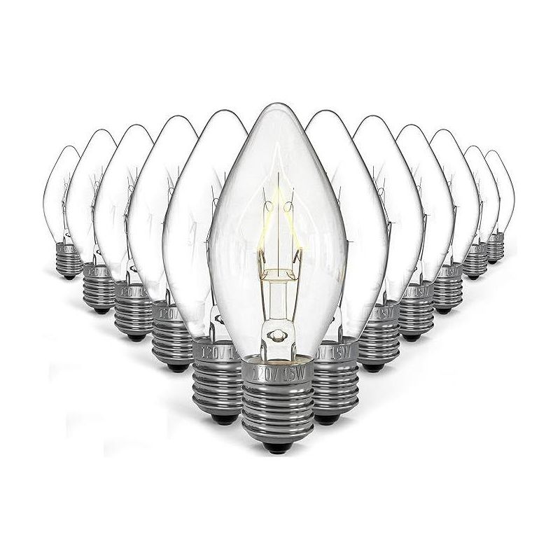 Noa Store 15 Watt Night Light Bulbs, E12 Socket with Candelabra Base, 10 Pack + 2 Free, 1 of 4