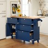 NicBex Kitchen Island with Seating Drop Leaf Kitchen Island with 4 Drawers, Storage Cabinet, and 2 Seatings - 4 of 4