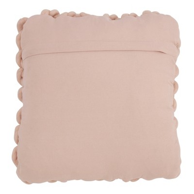 18" Chunky Knit Pink Wool Square Throw Pillow Cover