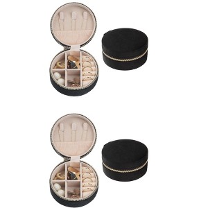 Unique Bargains Travel Gifts Small Portable Plush Velvet Jewelry Display Organizer 2 Pcs - 1 of 4