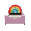 Kumasinova Rainbow/Basketball Twin Bed Frame with Headboard,Daybed Upholstered Princess Platform Bed(with Safety Rails),Twin Bed Frames for Boys&Girls - 3 of 4