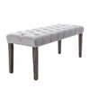 Airsurfer Upholstered Tufted Bench Ottoman,Velvet Dining Bench Bedroom Bench Footrest Stool Accent Bench for Entryway Dining Room Living Room - 4 of 4