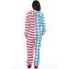 #followme Womens One Piece American Flag Adult Bodysuit Hooded Pajamas - Red, White, & Blue - 3 of 3