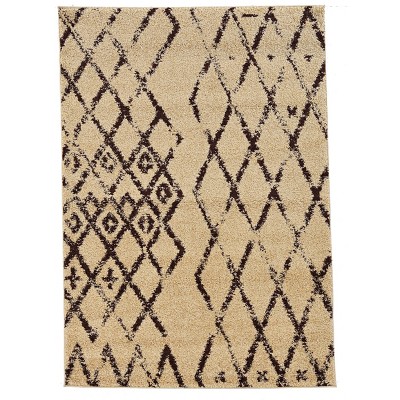 5'x7' Moroccan Shag Area Rug Mekenes Camel/Brown - Linon