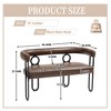 Akoasm Modern Chenille Loveseat With 2 Seater Sofa Couch With Arms Metal Legs-Dark Brown - 2 of 4