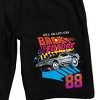 Back To The Future Delorean 88 Adult Black Sleep Pajama Shorts - 2 of 4