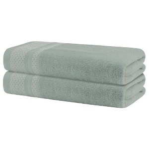 Unique Bargains Soft Highly Absorbent Quickdry Bath Towels 2 Pcs - 1 of 4