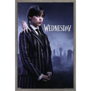Trends International Wednesday: Season 2 (2025) - Wednesday & Thing One Sheet Framed Wall Poster Prints - 1 of 4