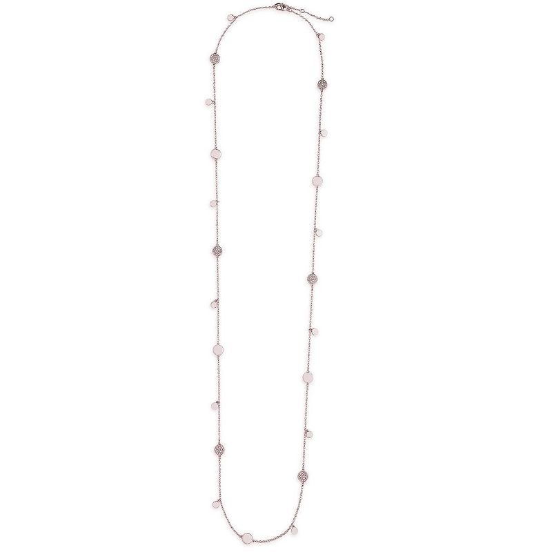 SHINE by Sterling Forever Long CZ Disk Station Necklace, 3 of 6