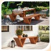 VINGLI Outdoor Wooden Bench, 63" All Weather Patio Bench Porch Bench, 600lb Capacity Outdoor Backless Benches for Yard Park Garden - 3 of 4