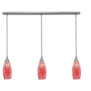 Toltec Lighting Any 3 - Light Chandelier in  Brushed Nickel with 5.5" Red Fusion Shade - 1 of 1