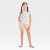 Girls' Snoopy Ditsy Floral Short Sleeve T-Shirt - Ivory - 3 of 3
