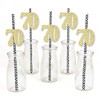 Big Dot of Happiness Gold Glitter 70 Party Straws - No-Mess Real Gold Glitter Cut-Out Numbers - 70th Birthday Paper Straws - Set of 24 - 2 of 4