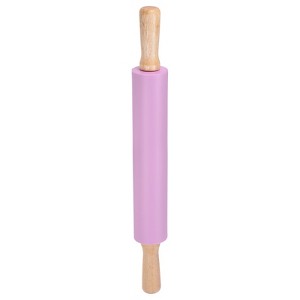 Unique Bargains Silicone Smooth Wooden Handle Non-Stick Kitchen Rolling Pin - 1 of 4
