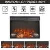 SEVOBAL Indoor Fireplaces 23 inch electric fireplace insert, ultra thin heater with log set overheating protection, Black, 23.9"*4.9"*17.4" - 3 of 4