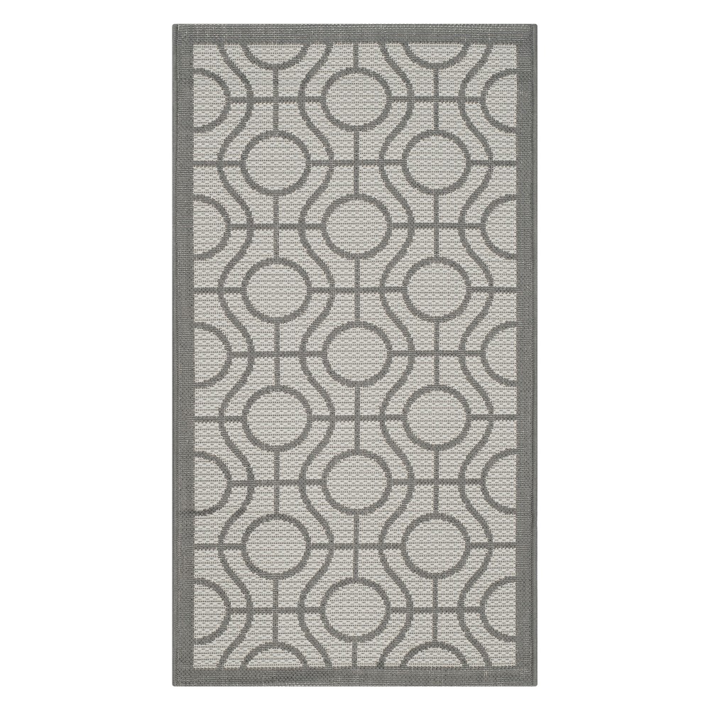 2'X3'7in Simeon Outdoor Rug Light Gray/Anthracite - Safavieh