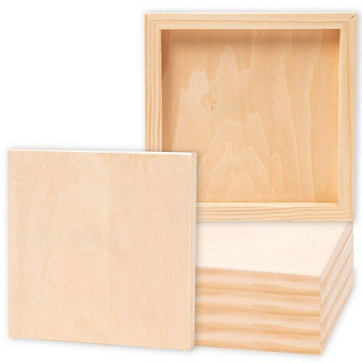 6-Pack 8X8 Unfinished Wood Canvas Cradled Panel Boards for Painting, Drawing, Arts & Crafts