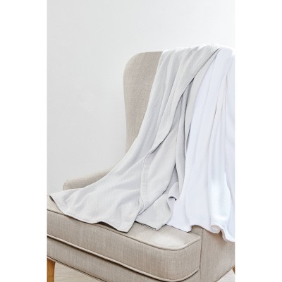 Slate Blue King Woven Cotton Blanket