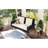MAYEERTY Wicker Hanging Sofa Swing - White Cushion, Rattan Patio Seat for Garden Entertaining - 3 of 4
