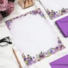 Pipilo Press 48 Pack Purple Watercolor Floral Stationery Paper and Envelopes Set, 8.5" x 11" - 2 of 4