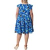 GRACE & GRANDEUR Women's Plus Size Flutter Sleeves Round Neck Floral Boho Mini A Line Babydoll Dress - image 4 of 4