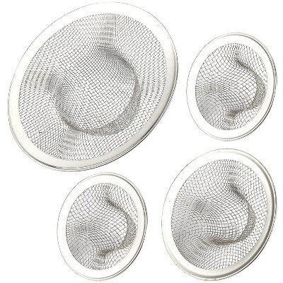 Juvale 4 Pack Sink Drain Mesh Strainer, Hair Catcher Filter for Kitchen, Bathroom (3 Sizes)