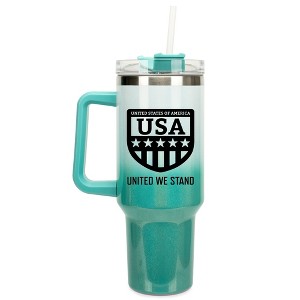 100 North USA United We Stand Flag Shield Wrap-Around 40 Oz. Stainless Steel Water Bottle Coffee Mug, Spill & Leak Resistant, Travel Tumbler with - 1 of 4