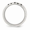 Black Bow Jewelry 9mm Stainless Steel & 1/6 Ctw Black Diamond Ridge Comfort Fit Band - 2 of 4