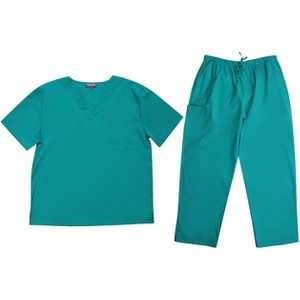 Tropi Mens Scrub Sets - Four Pocket Medical Scrubs Uniform (V-Neck with Cargo Pant) - 1 of 3
