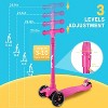 Kids Kick Scooter, LED Lighted Wheels and 4 Adjustable Height Handlebars, Lean-to-Steer & Widen Anti-Slip Deck, 3 Wheel Scooter Ages 3-12 - 2 of 4