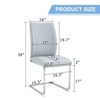 FONTOI 4PCS Arch Dining Chairs with High Resilience, Dining Chair with Arched Metal Legs for Living Room, Gray&Silver, 21.6"*39"*17.3" - 3 of 4